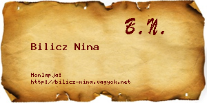 Bilicz Nina névjegykártya